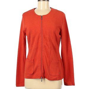 GERRY WEBER Orange Textured Cotton Modal Zip Jacket Size 40 (US 10)